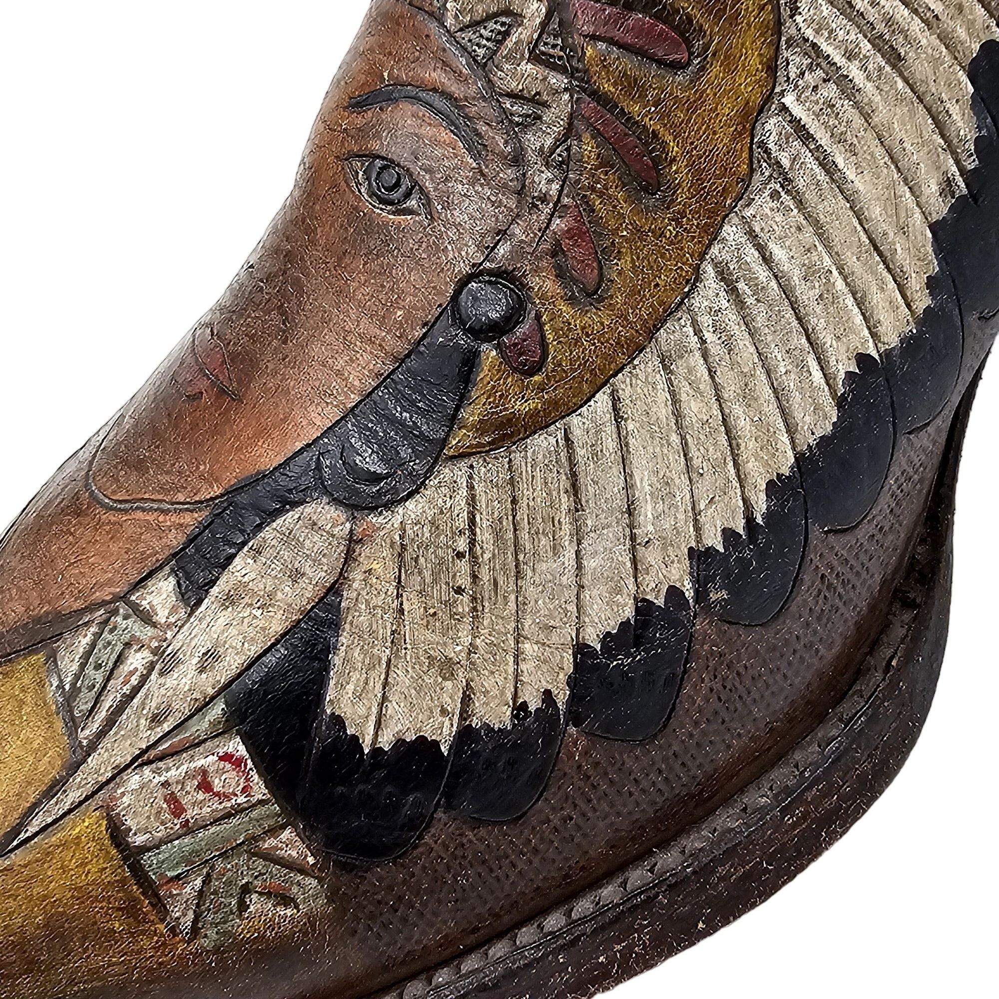 Other Custom 9D Hand Tooled/ Painted Native American Chief boots Size US 9 / EU 42 - 21 Thumbnail