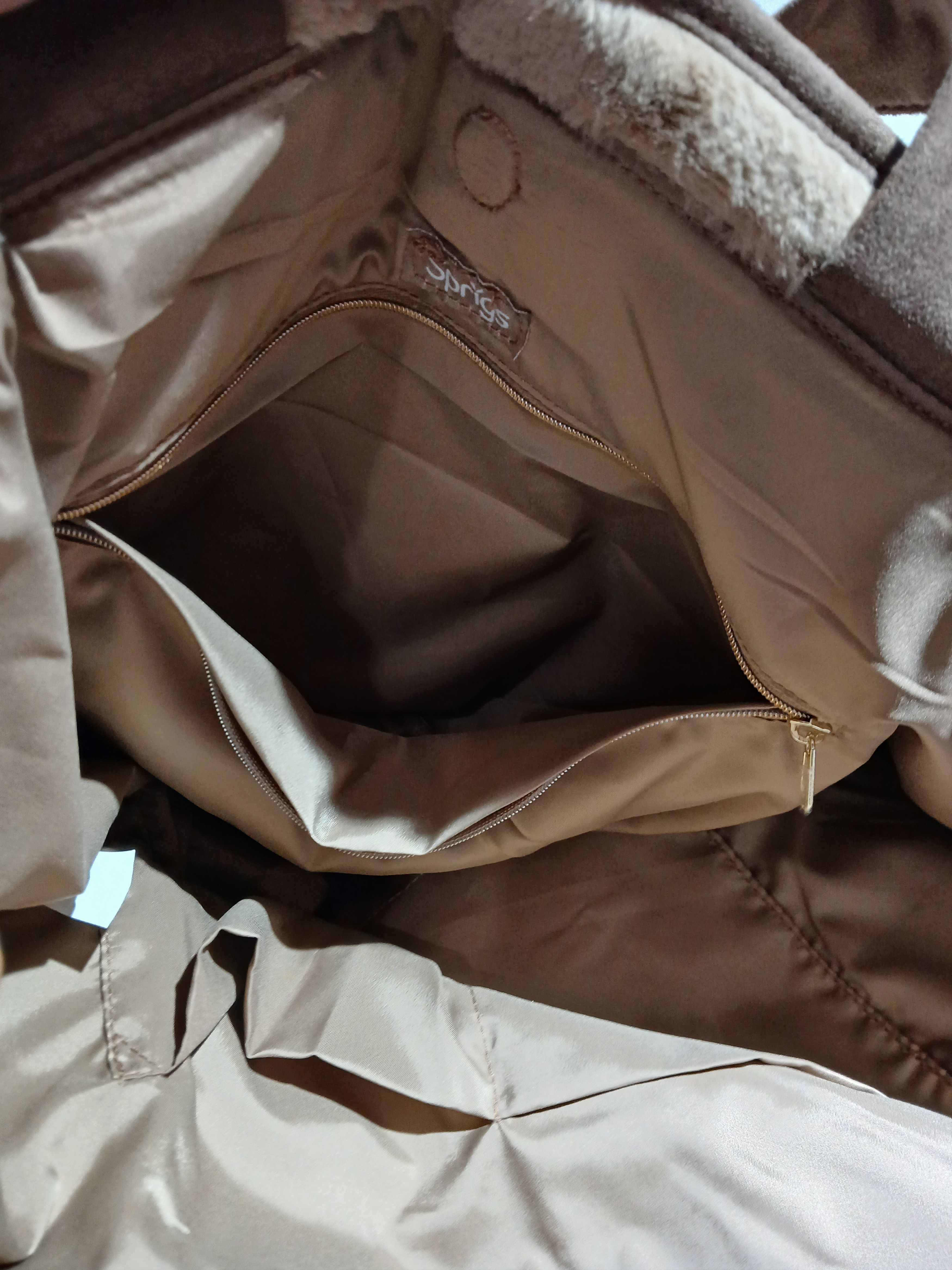 Other Sprigs velvet plush tan tote bag Size ONE SIZE - 5 Thumbnail