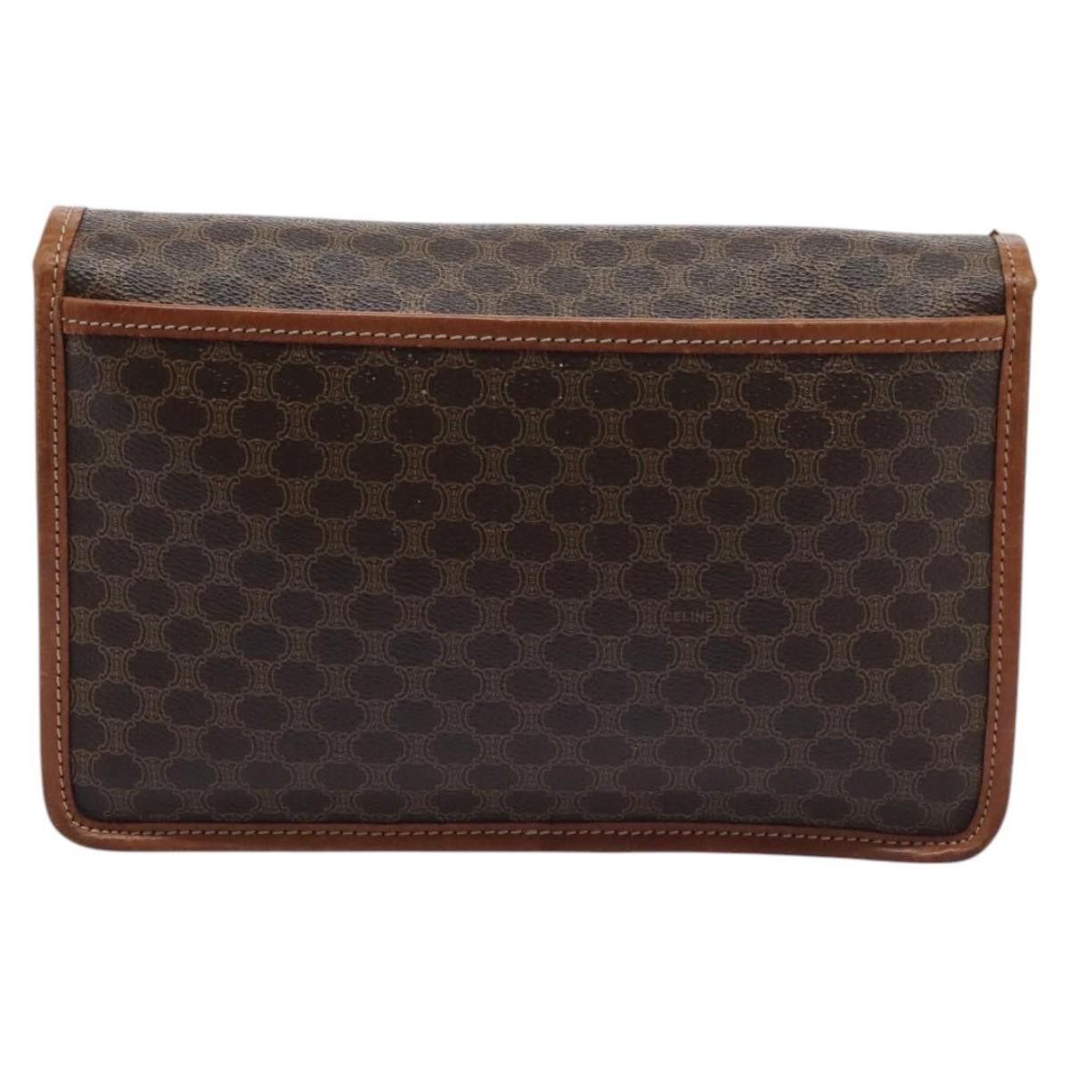 Celine CELINE Macadam Canvas Shoulder Bag Pvc Leather Brown Gold Size ONE SIZE - 3 Thumbnail