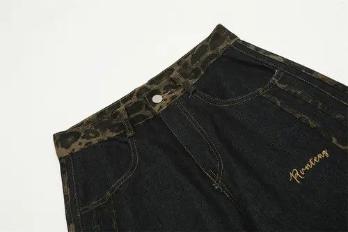 Japanese Brand × Jean Men's straight-leg leopard print jeans with side stripes Size US 32 / EU 48 - 3 Thumbnail