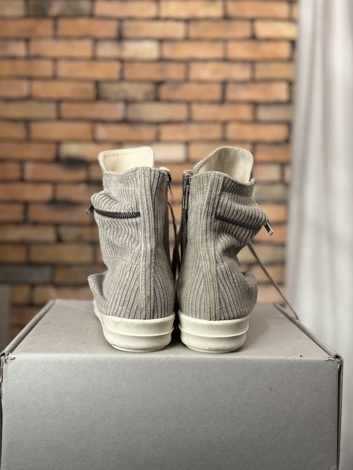 Rick Owens Drkshdw RICK OWENS RAMONES HIGH CARGO POCKET CORDUROY SHOES Size US 10 / EU 43 - 2 Thumbnail