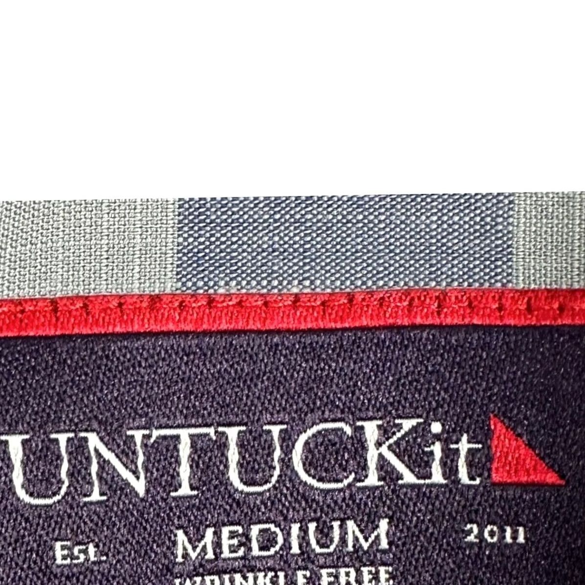 UNTUCKit UNTUCKit Shirt Button Down Mens M Blue Gray Check Wrinkle Free Long Sleeve Button-Up Regular Fit Cardinal Blue? Size US M / EU 48-50 / 2 - 4 Thumbnail