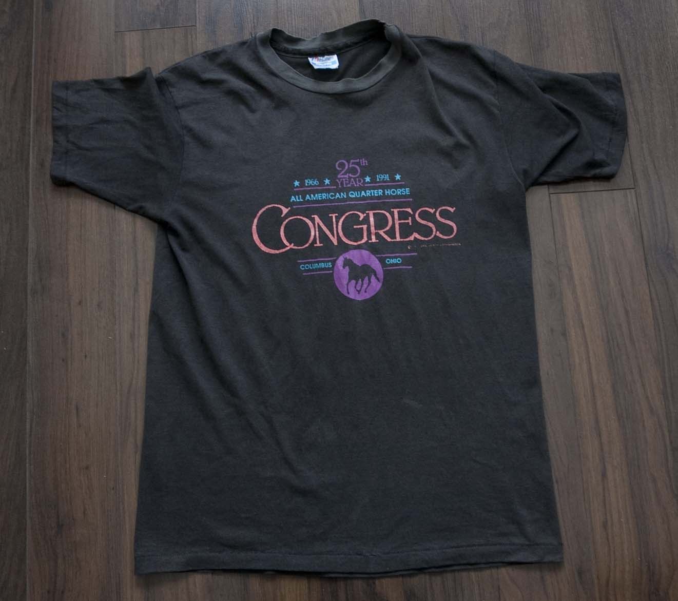 Vintage All American Quarter Horse Congress 90s Vtg T Shirt Size M/L Size US L / EU 52-54 / 3 - 1 Thumbnail