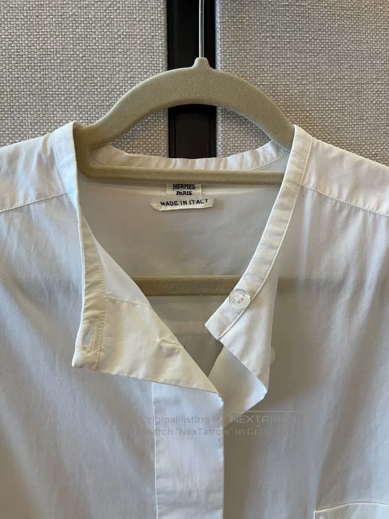 Hermes Hermes White long-sleeve shirt Size XXS / US 00 / IT 34 - 2 Thumbnail