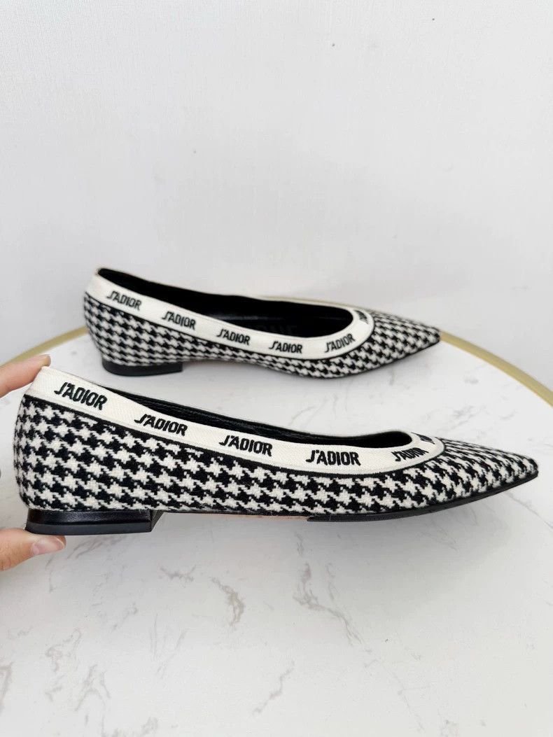 Dior Dior Houndstooth Flats Size 37-2505 Size US 5 / IT 35 - 3 Thumbnail
