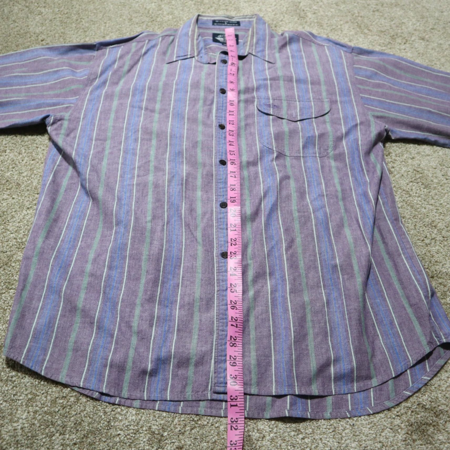 Dockers DOCKERS Shirt Button-Down Plaid Long Sleeve Purple Blue Large 16-16.5 Men Men Clothing All Seasons Casual Workwear Vintage No Size US L / EU 52-54 / 3 - 6 Thumbnail