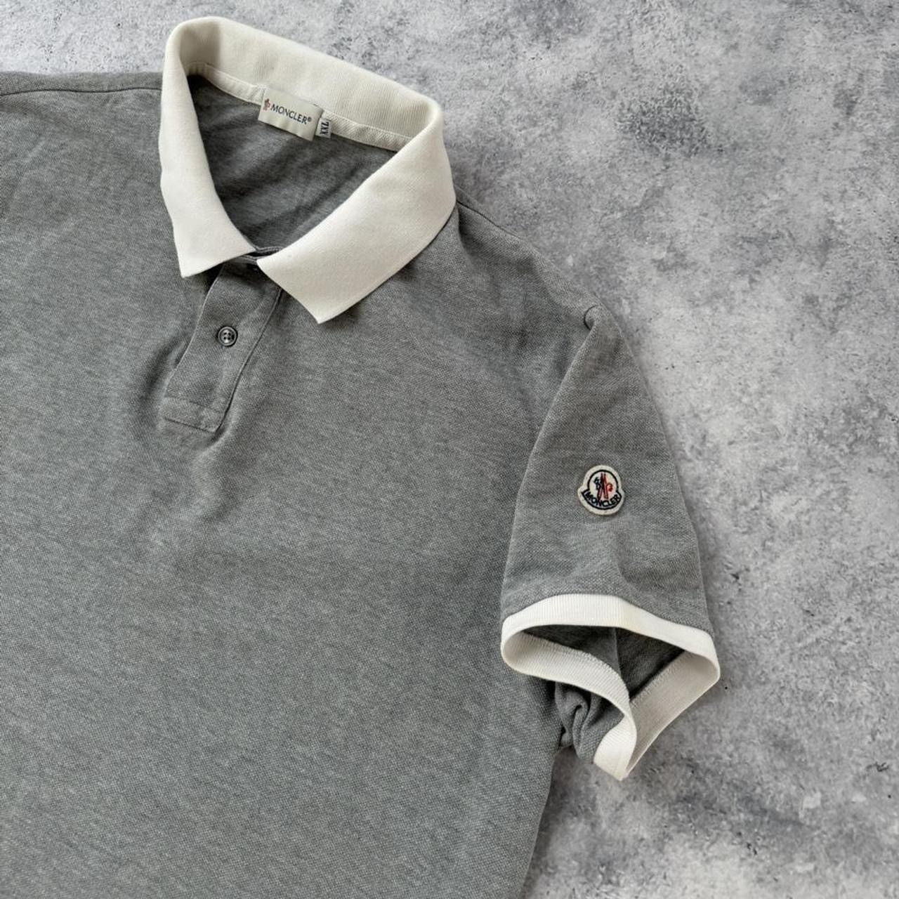 Moncler Moncler grey & white trim polo shirt Size US XXL / EU 58 / 5 - 2 Thumbnail