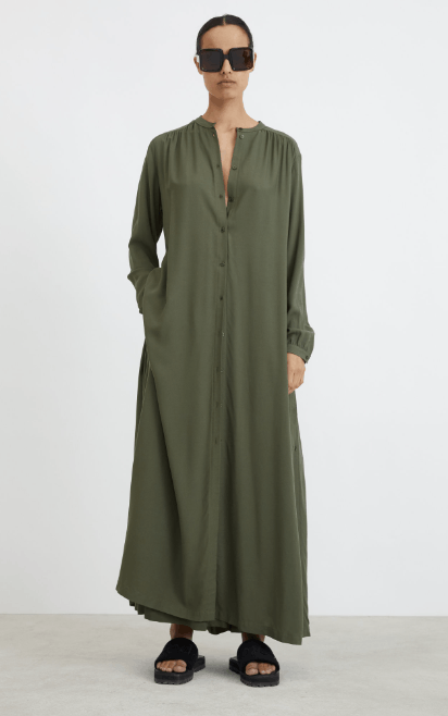 image of Rodebjer Rodebjer Shirt Dress Art Dress in Green, Women's (Size Small)