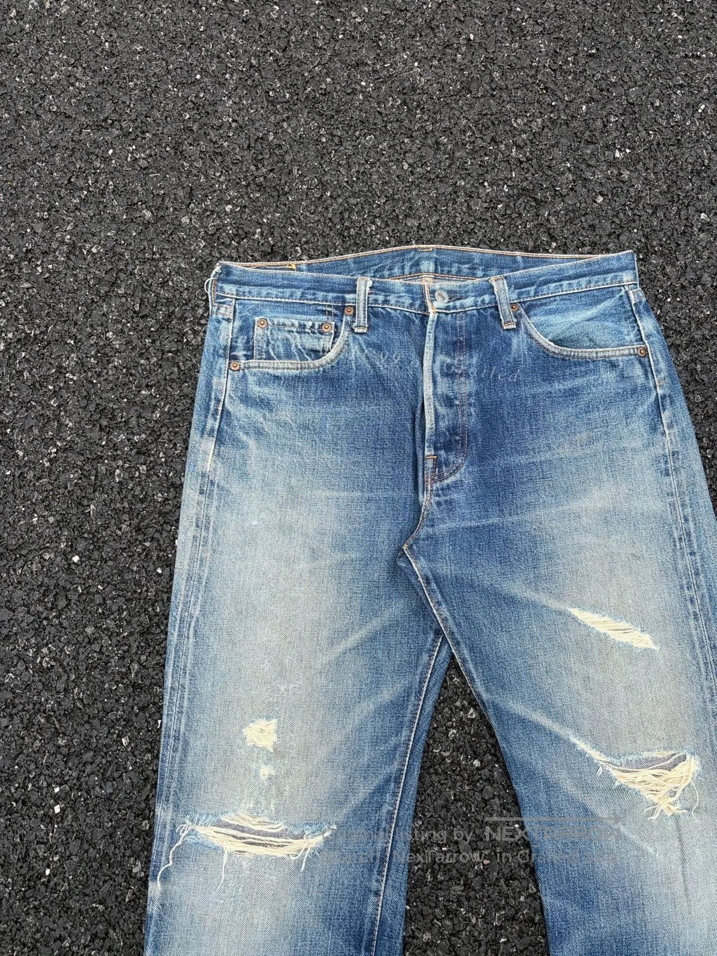 Vintage Vintage 2000s Retro Blue Denim Jeans. Size US 37 - 3 Thumbnail