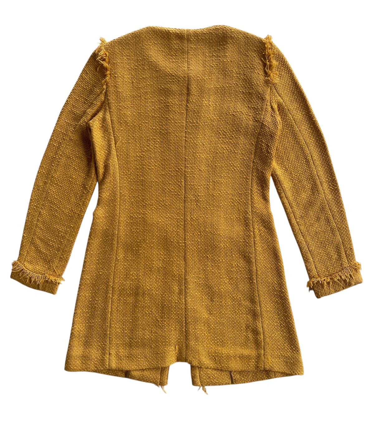 Marella Marella Fringed Tweed Coat Yellow Size XS / US 0-2 / IT 36-38 - 3 Thumbnail