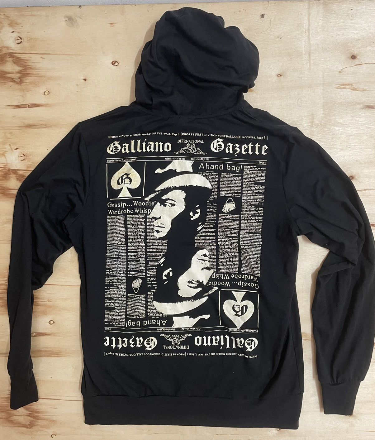 John Galliano Newspaper Hoodie | Grailed