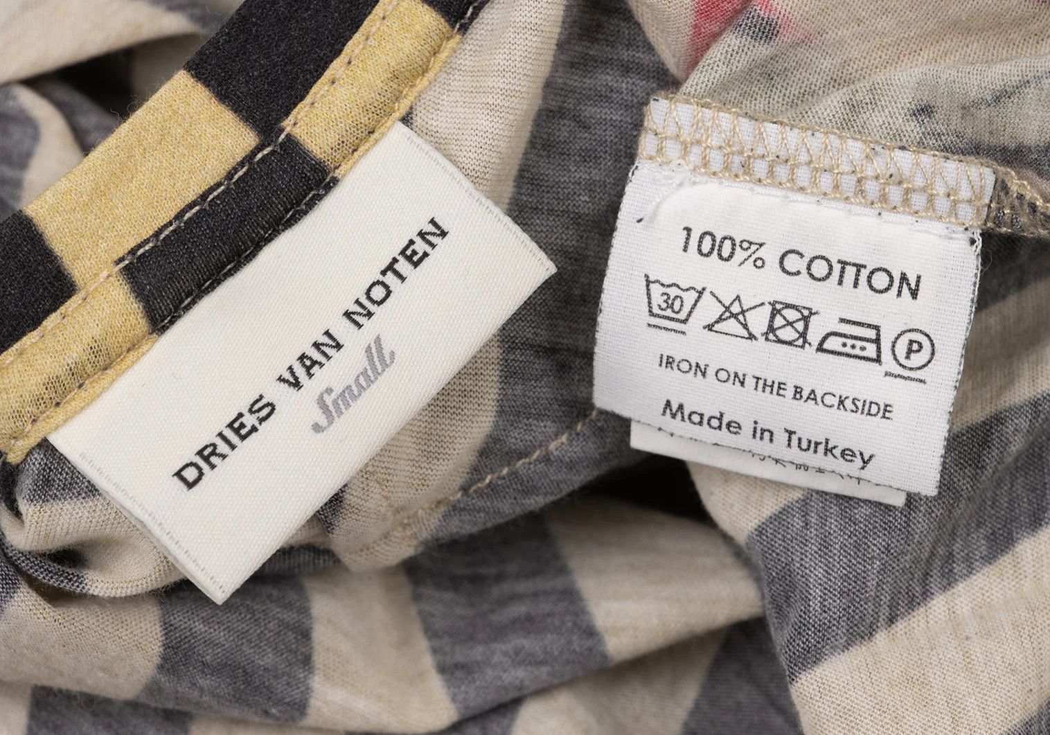 Dries Van Noten Floral Print Striped Cut-and-Sew Top in Yellow and Black Size US M / EU 48-50 / 2 - 12 Thumbnail