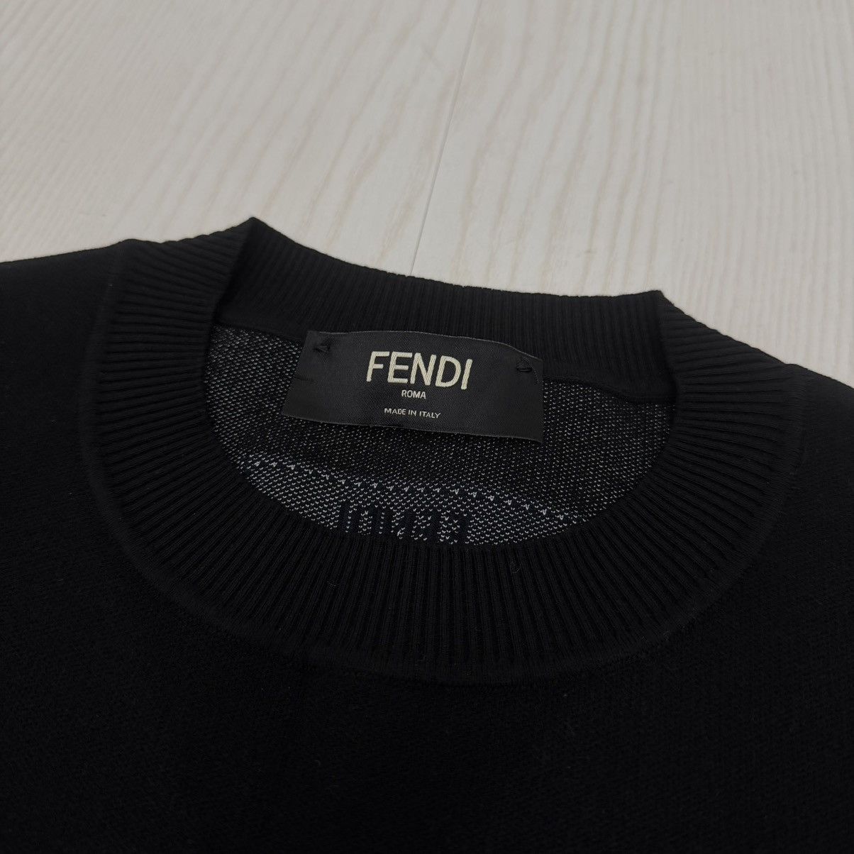 Fendi Fendi FZX030 Logo Knit Sweatshirt Sweater Black Size US S / EU 44-46 / 1 - 8 Thumbnail