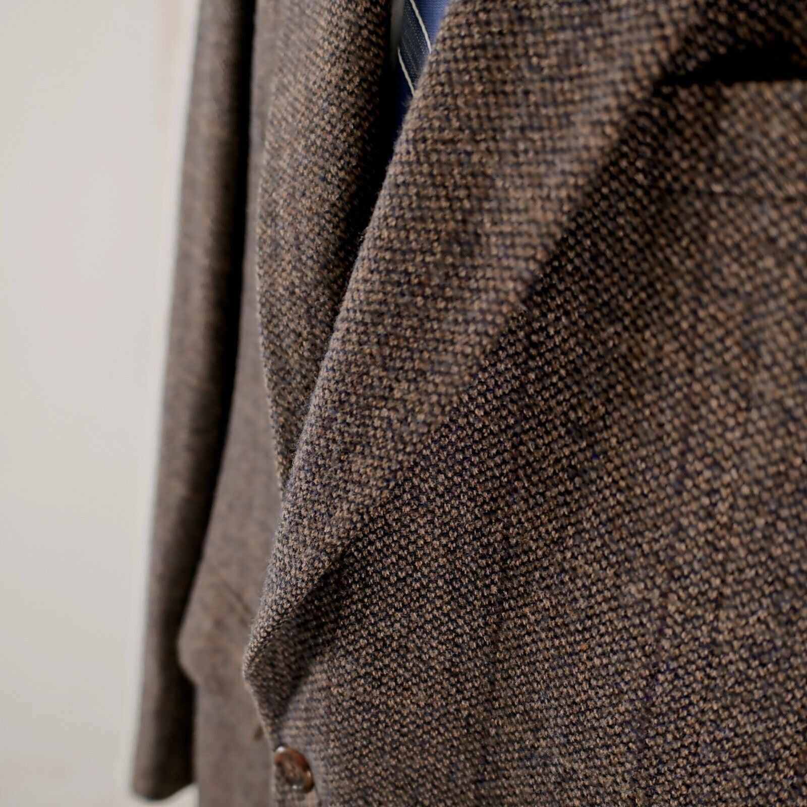 Bill Blass Bill Blass Tweed Wool Brown Black Birdseye Windowpane 2 Butt Size 44L - 3 Thumbnail