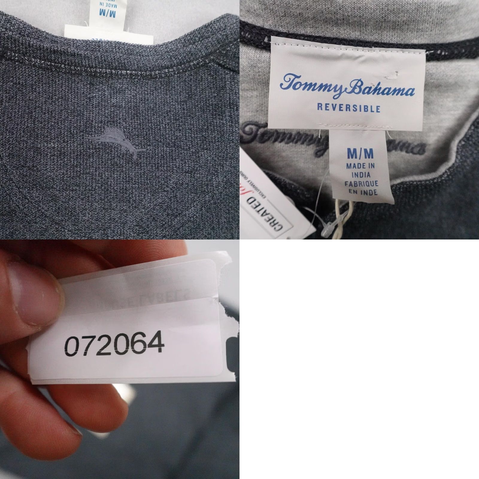 Tommy Bahama Tommy Bahama Sweater Men Medium Gray Waffle Knit Thermal Reversible Pullover Size US M / EU 48-50 / 2 - 8 Thumbnail