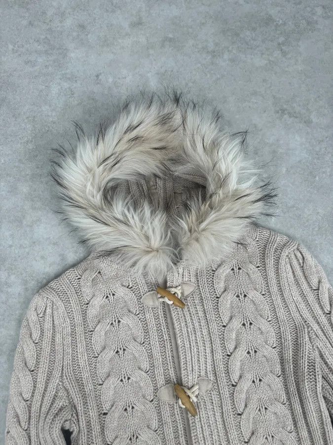 Daniele Alessandrini Daniele Alessandrini Beige Torsade Wool Faux Fur Sweater Size US S / EU 44-46 / 1 - 4 Thumbnail