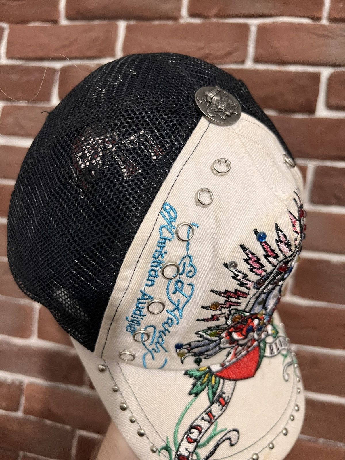 Christian Audigier Rare Vintage Ed Hardy Bulldog Panther Hat Cap Y2K Drip Hype Size ONE SIZE - 4 Thumbnail