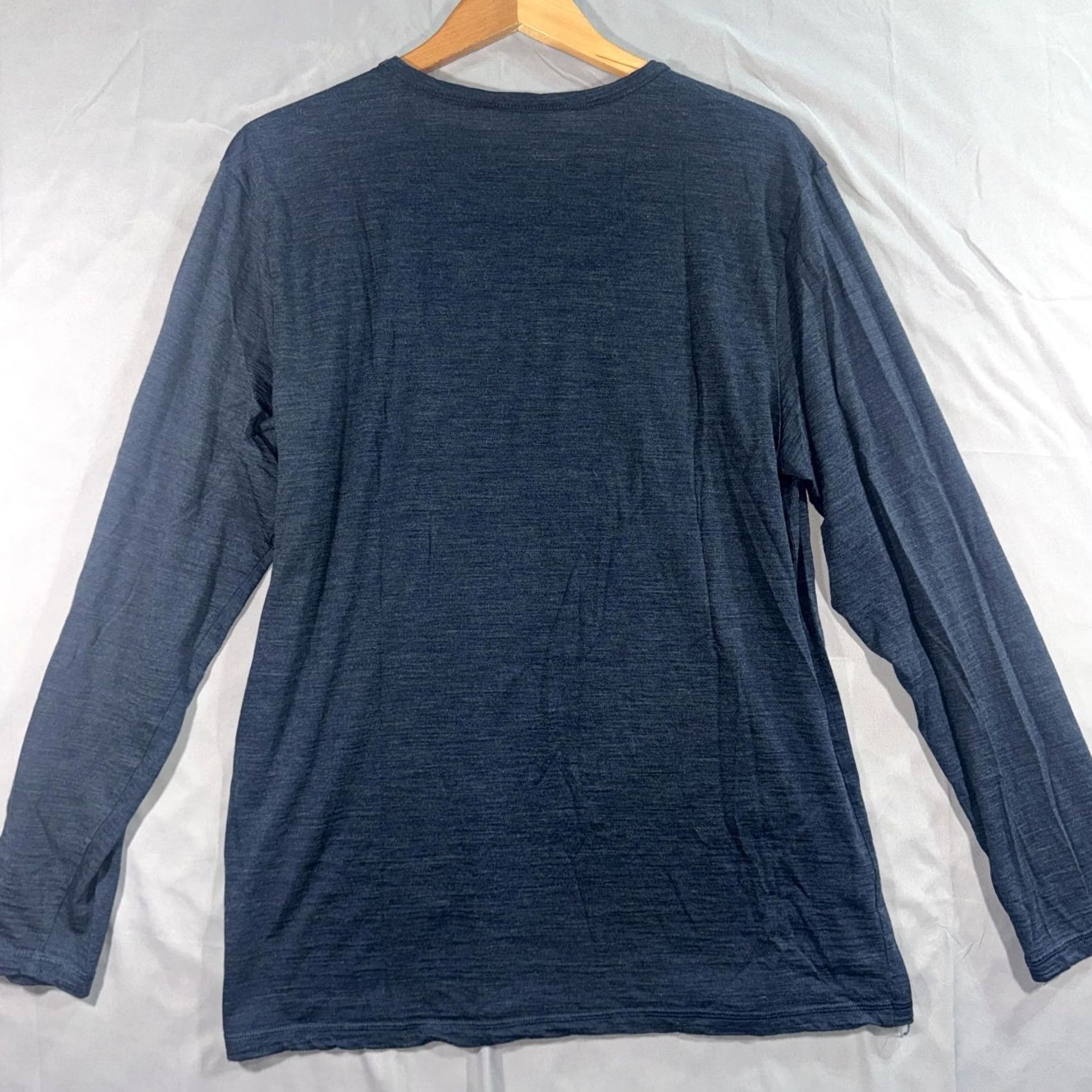 Carbon VINTAGE Karbon Shirt Mens XL Blue Merino Wool Long Sleeve Thermal Base Layer Performance Size US XL / EU 56 / 4 - 2 Thumbnail