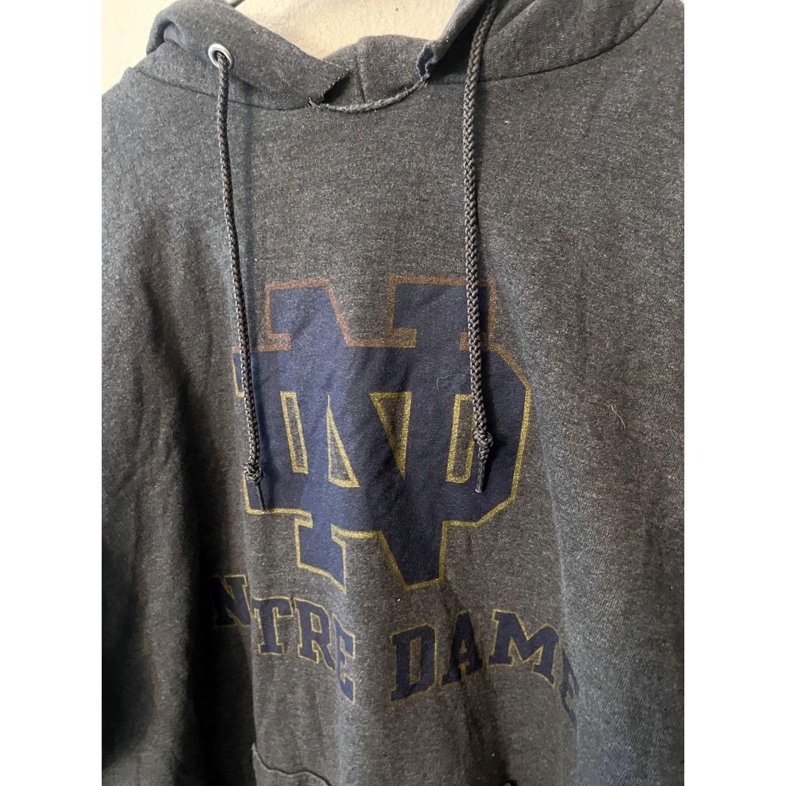 Champion VINTAGE Champion Reverse Weave Sweatshirt Hoodie Mens Large Gray Notre Dame Fighting Irish College Sports Graphic Print Pockets Kn Size US L / EU 52-54 / 3 - 2 Thumbnail