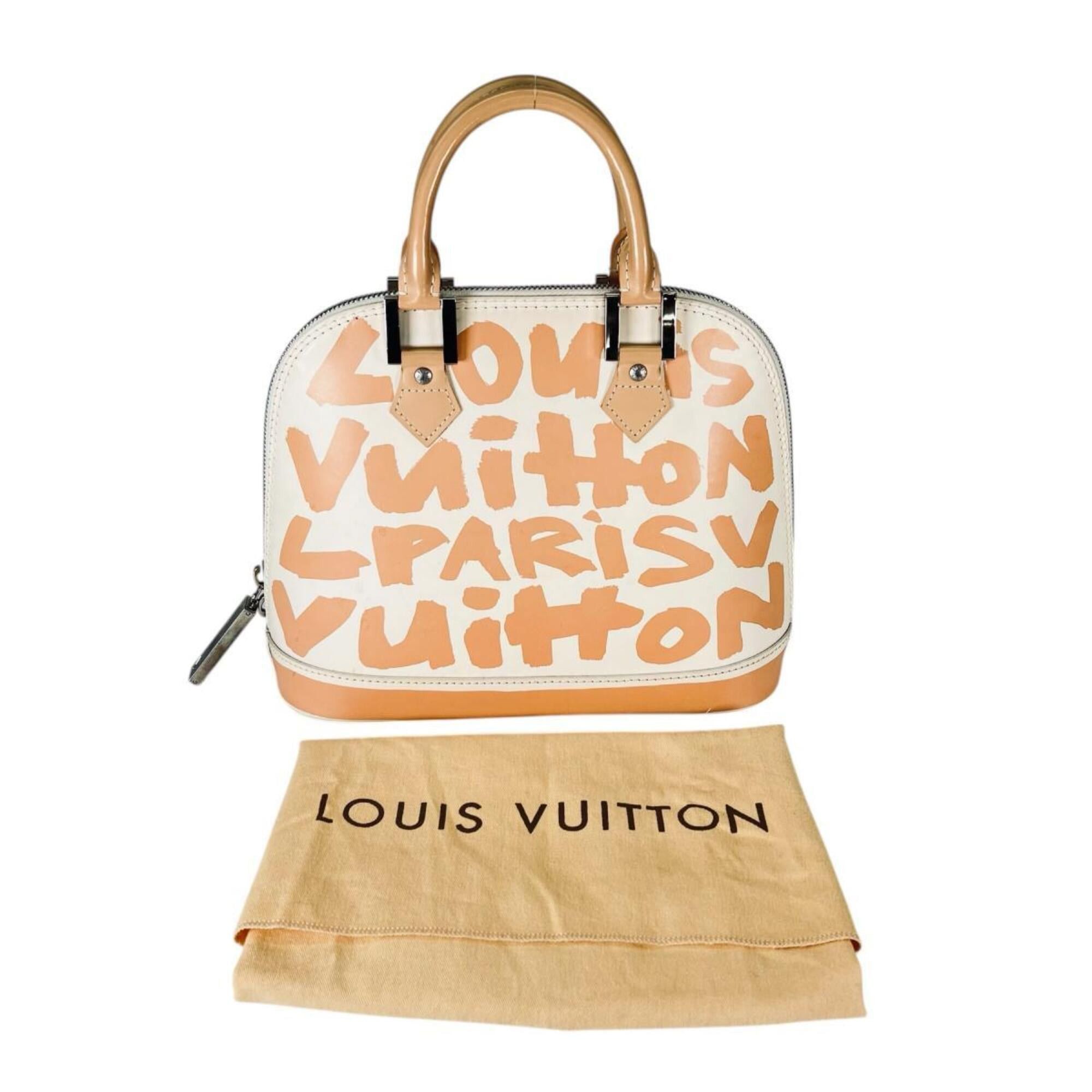 Louis Vuitton Louis Vuitton Handbag Graffiti Stephen Sprouse Alma MM Leather M92180 Beige Size ONE SIZE - 1 Thumbnail