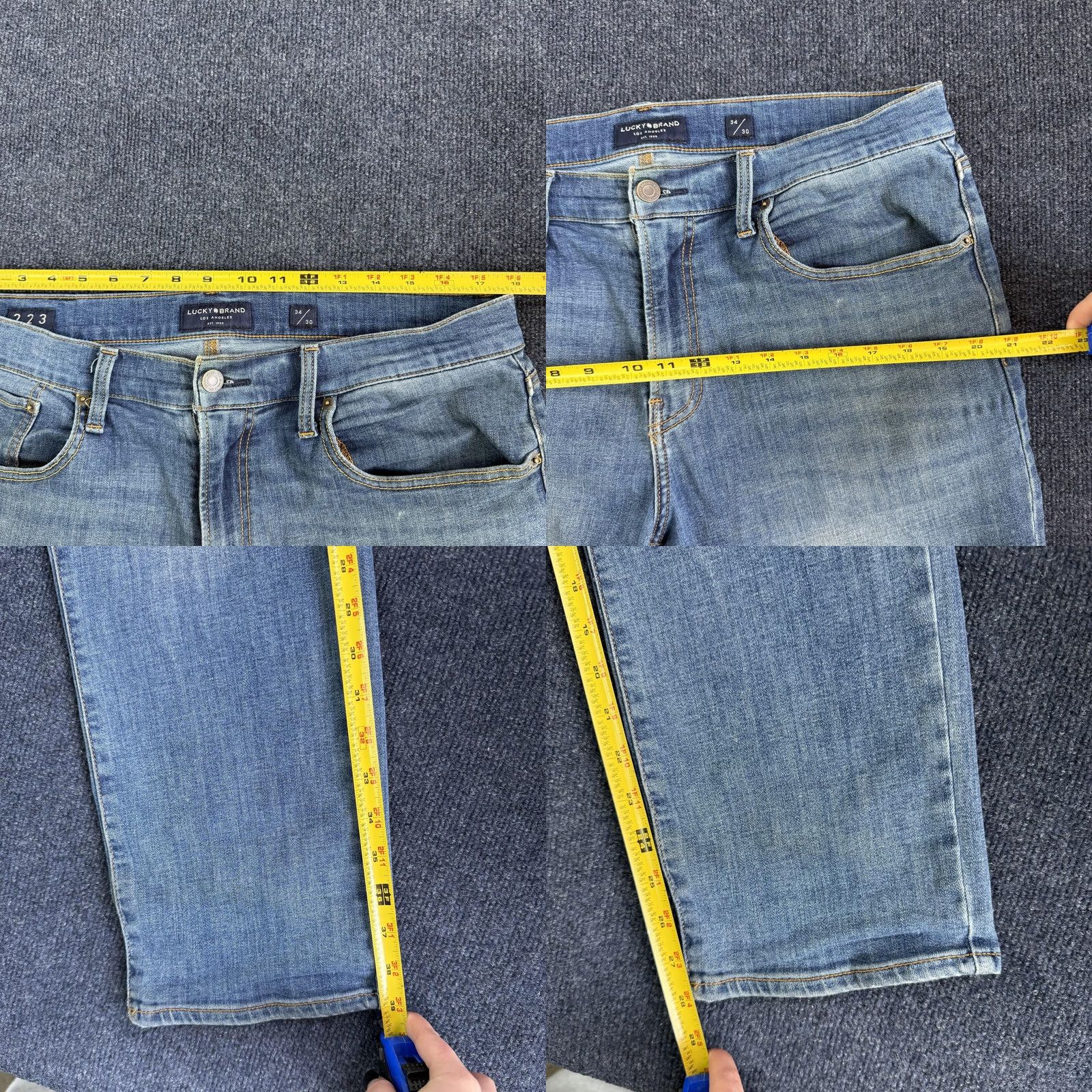 Lucky Brand Lucky Brand 223 Straight Jeans Mens 34x30 Medium Wash Blue Denim For Repair Size US 34 / EU 50 - 8 Thumbnail
