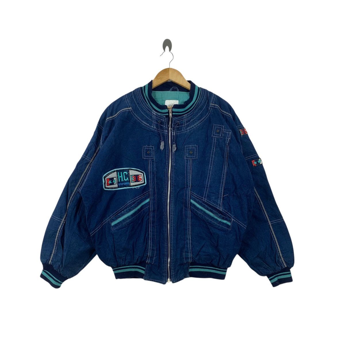 Vintage Vintage HOT CREW INTERNATIONAL Racing Team Denim Jacket Size US M / EU 48-50 / 2 - 1 Thumbnail