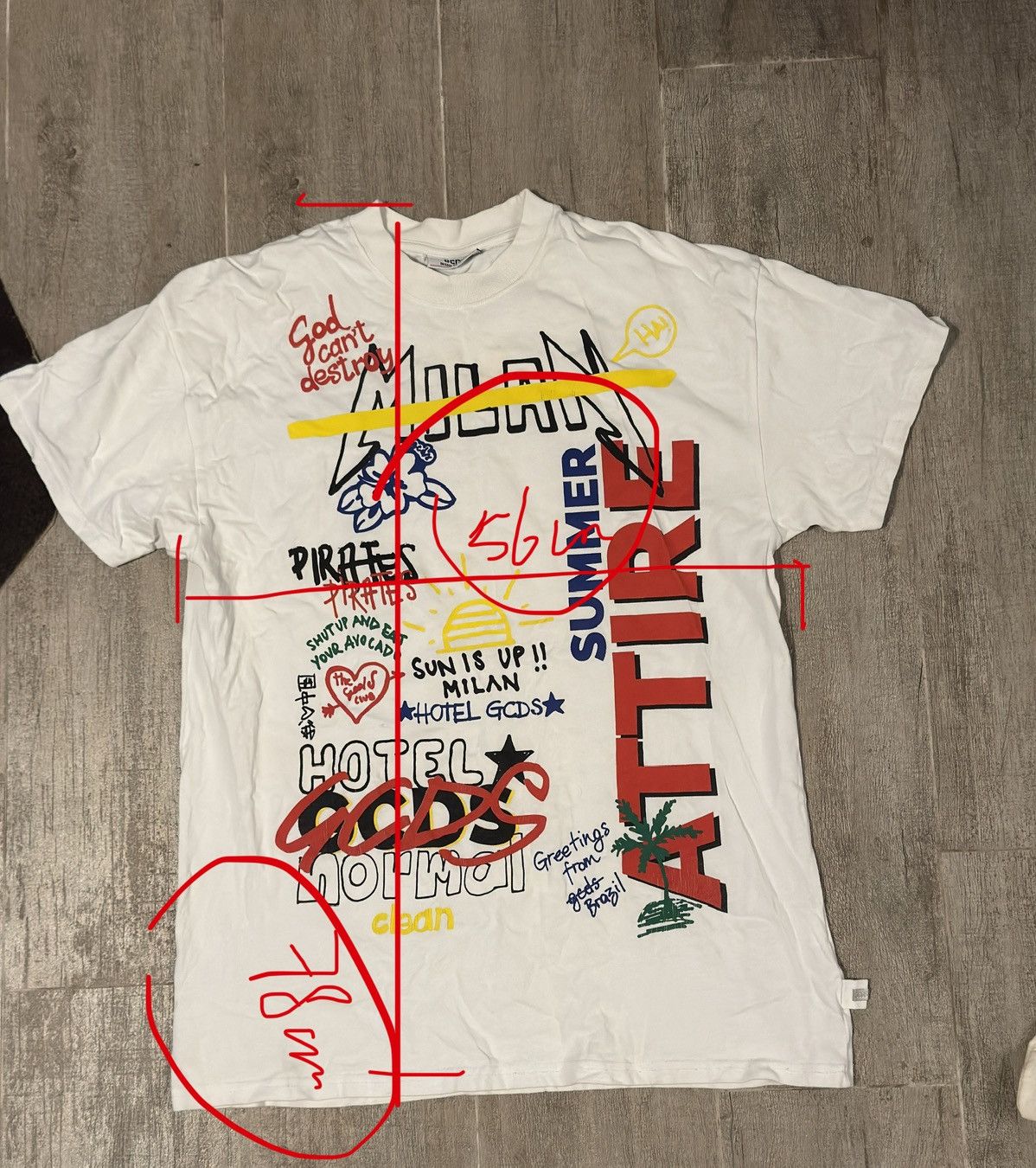 GCDS Gcds graffiti men tee t shirt Size US L / EU 52-54 / 3 - 3 Thumbnail