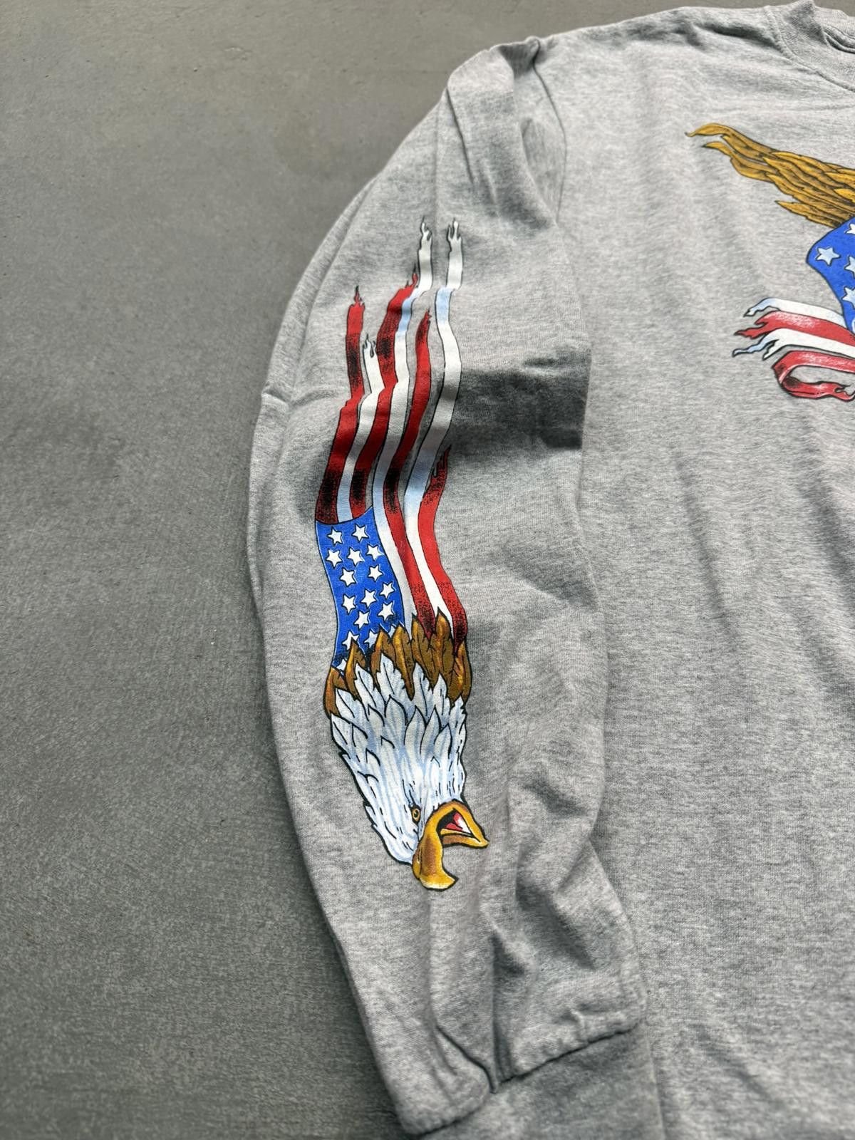 Gildan Vintage Y2K Eagle American Flag Biker Long Sleeve Shirt Size US L / EU 52-54 / 3 - 4 Thumbnail