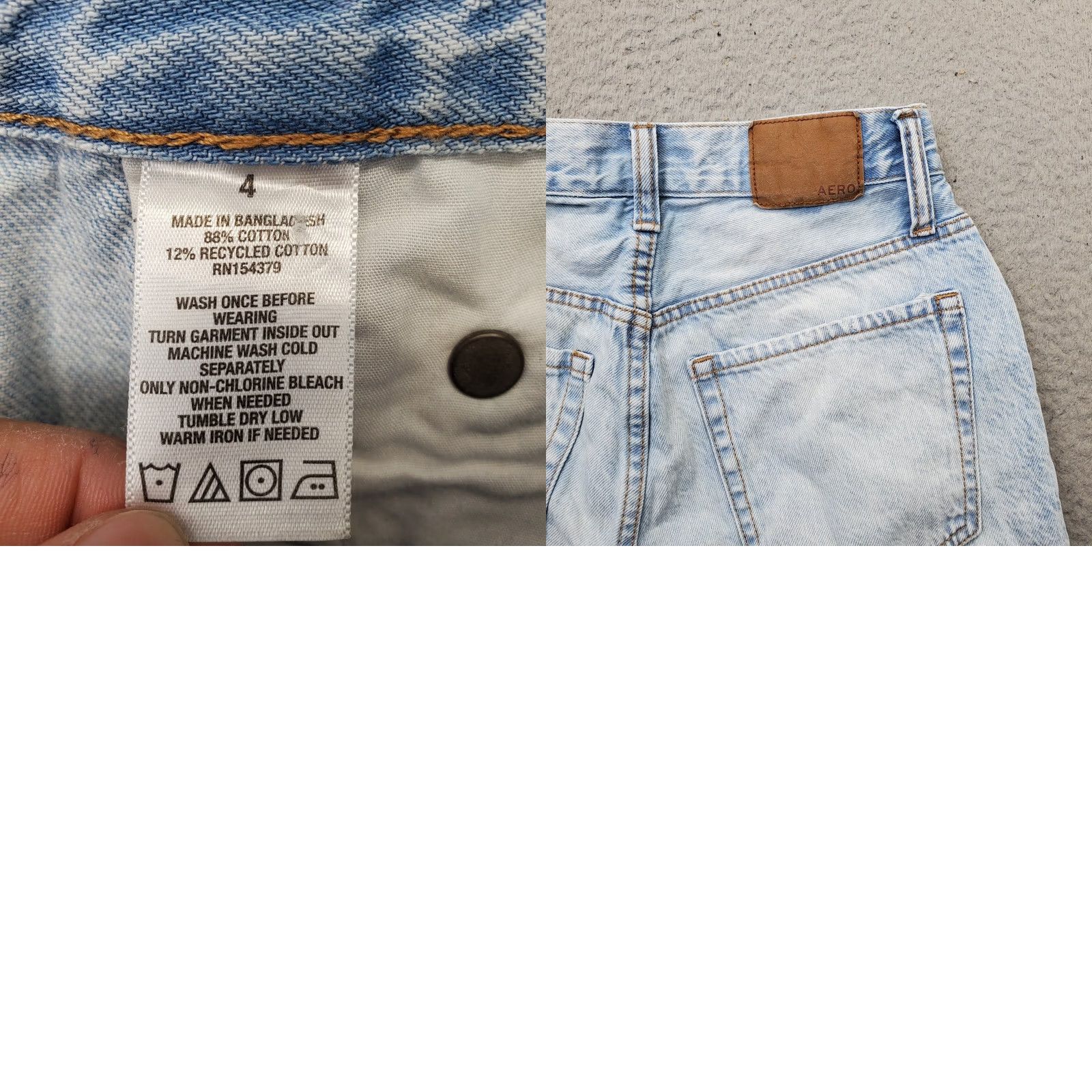 Vintage Aéropostale Womens 4 Blue 90s Cut-Off Jean Shorts Distressed Light Wash Denim Shorts Size 27" / US 4 / IT 40 - 8 Thumbnail