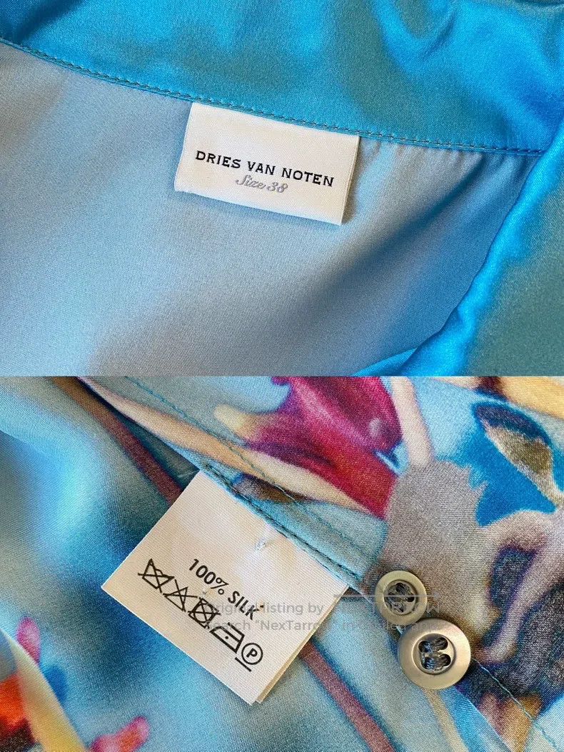 Dries Van Noten Dries Van Noten size:38 Blue silk shirt Size M / US 6-8 / IT 42-44 - 9 Thumbnail