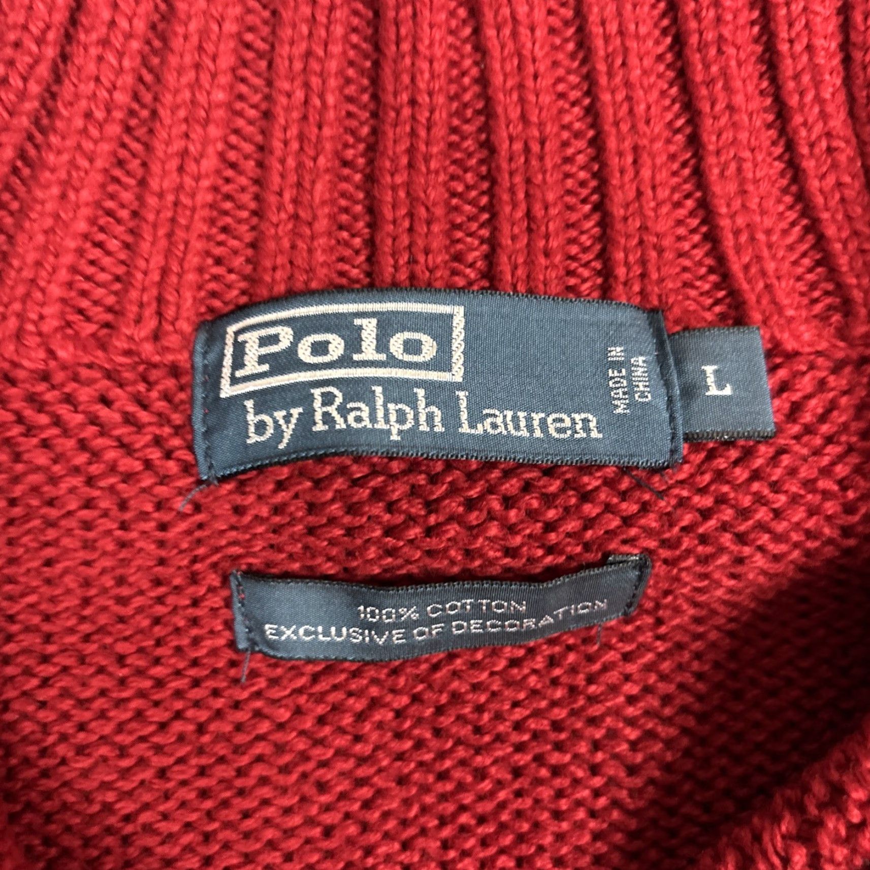 Polo Ralph Lauren VINTAGE Polo Ralph Lauren Red 1/4 Zip Sweater L Mock Neck Zip Pullover Classic Mens Size US L / EU 52-54 / 3 - 4 Thumbnail