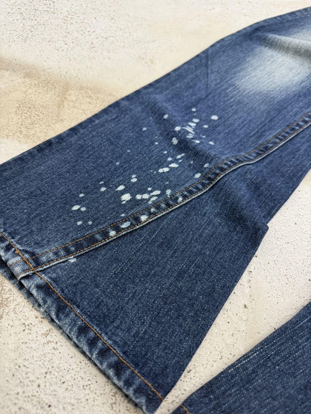 5351 POUR LES HOMMES × Japanese Brand × Le Grande Bleu (L.G.B.) Skybomber Japan Patchwork Painter Low Rise Flared Jeans Size US 30 / EU 46 - 8 Thumbnail