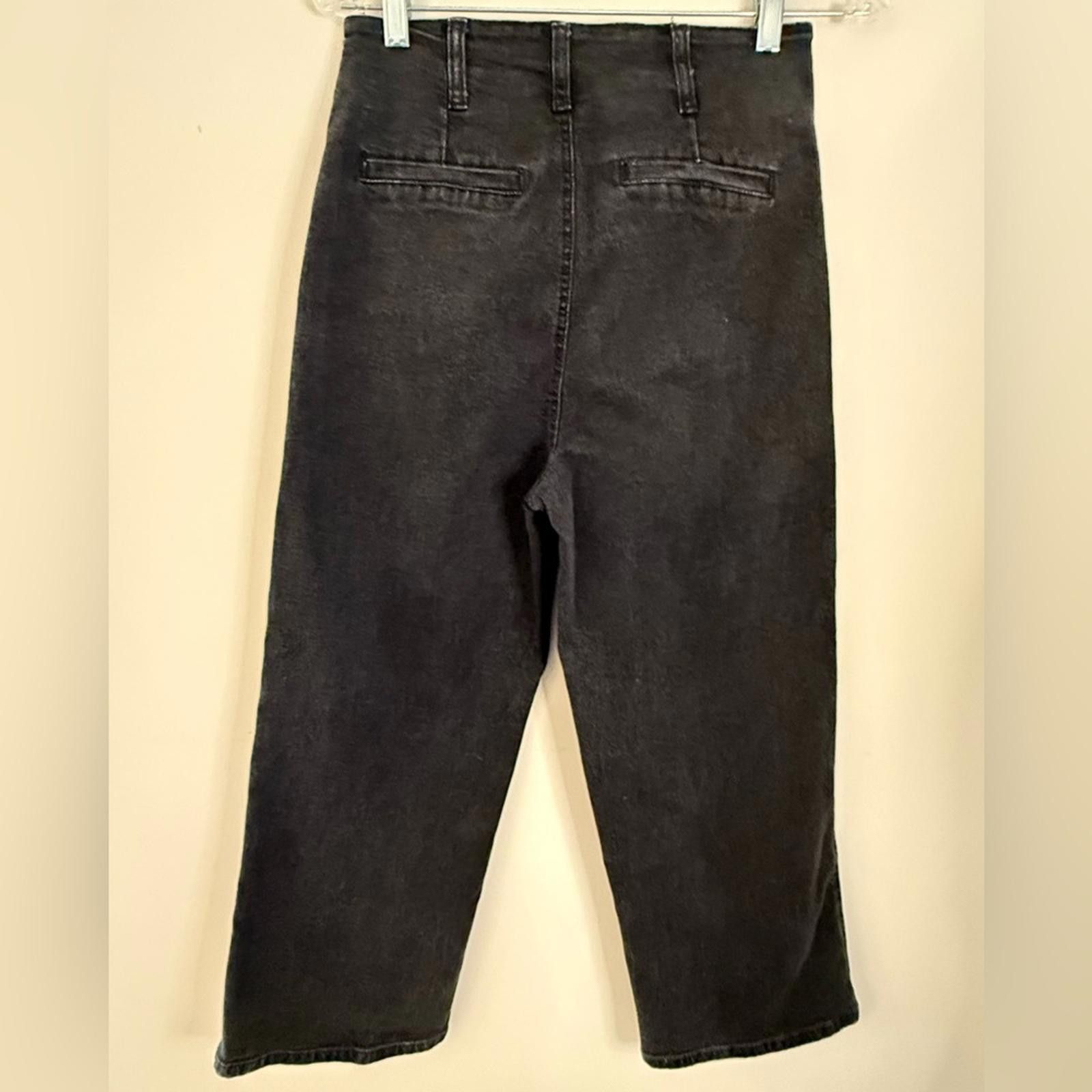 Other Black high rise button front wide leg jeans SZ 4 Size 27" / US 4 / IT 40 - 3 Thumbnail