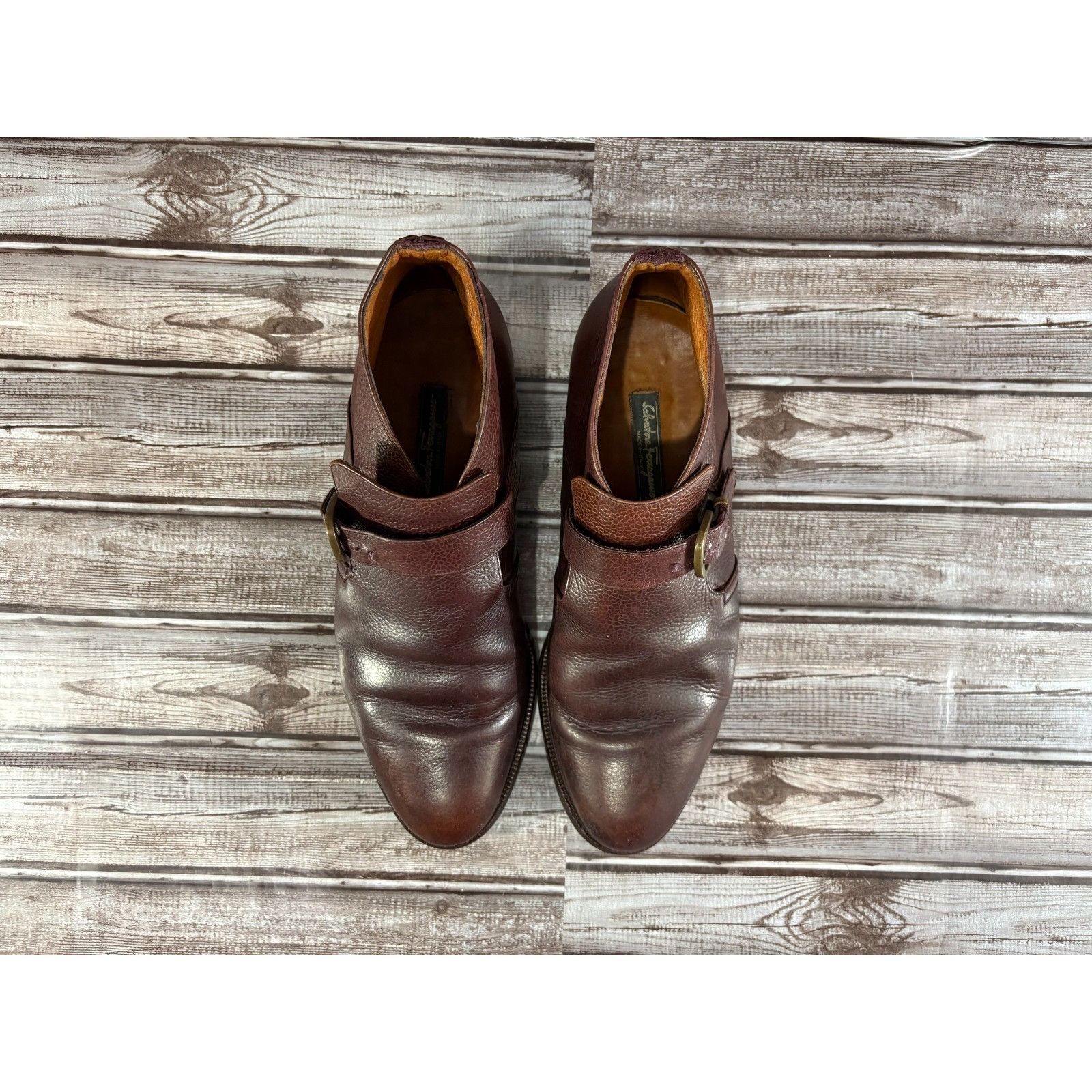 Salvatore Ferragamo Salvatore Ferragamo Single Monk Strap Ankle Boots sz 11 D c Size US 11 / EU 44 - 11 Thumbnail