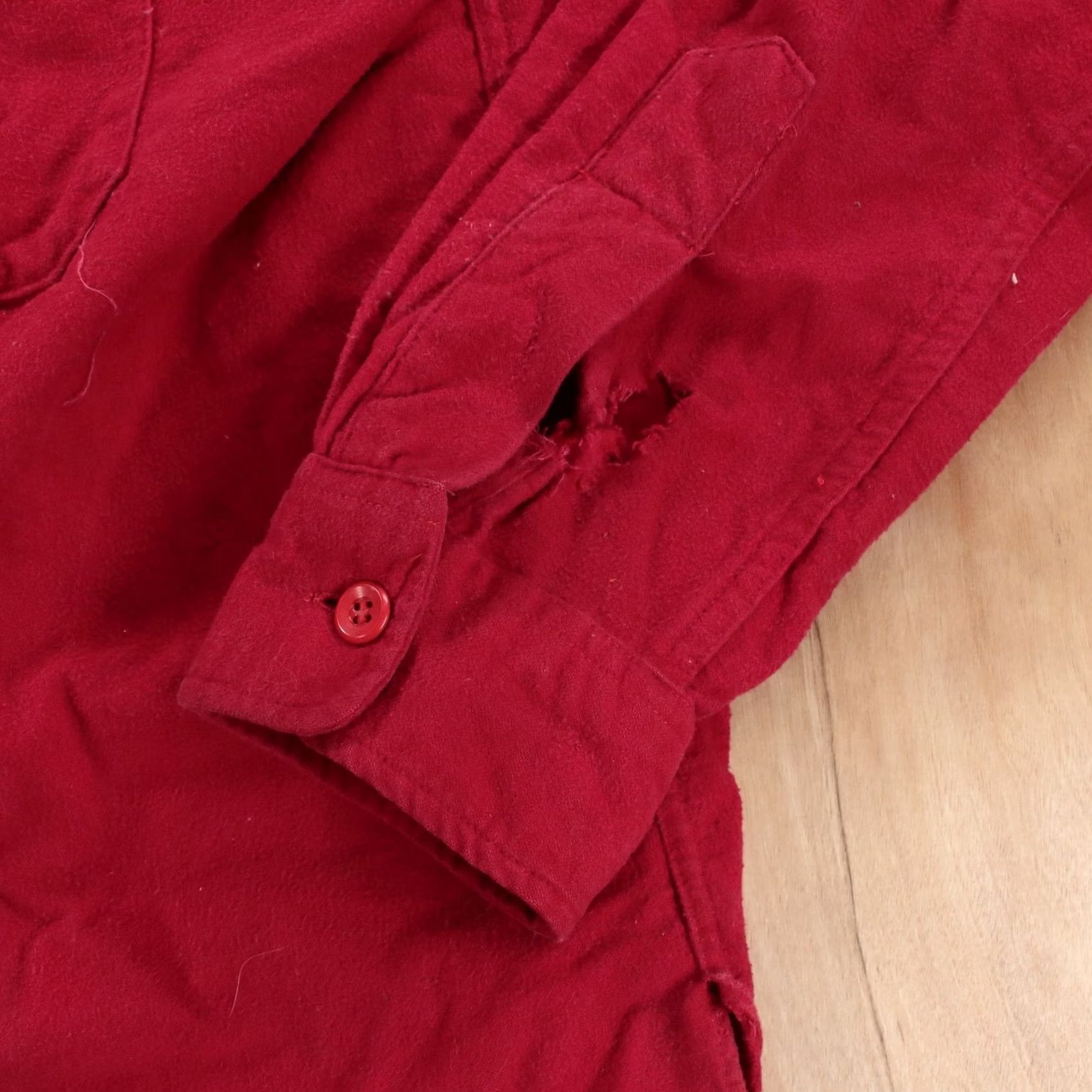 Vintage VINTAGE L.L. Bean camp flannel shirt red 17.5 faded distressed chamois Mens Size US XXL / EU 58 / 5 - 4 Thumbnail