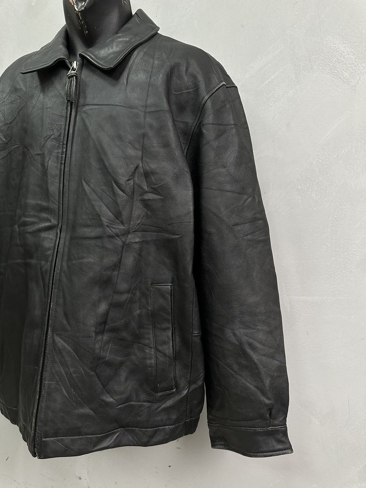 Savile Row Vintage Leather Jacket Cropped Rick Owens Style Diesel Rare Size US XL / EU 56 / 4 - 3 Thumbnail