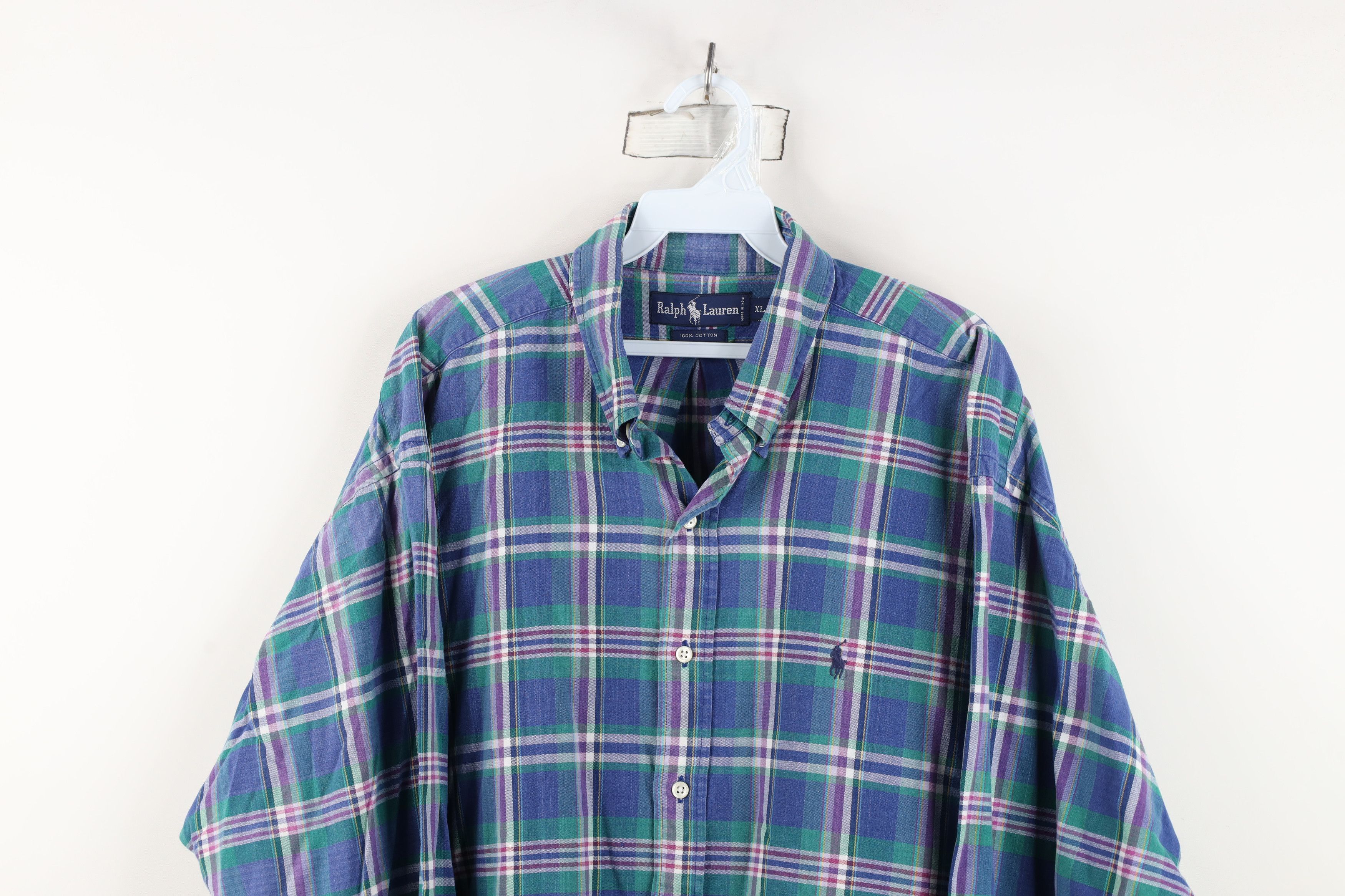Ralph Lauren Vintage 90s Ralph Lauren Plaid Collared Button Down Shirt Size US XL / EU 56 / 4 - 2 Thumbnail