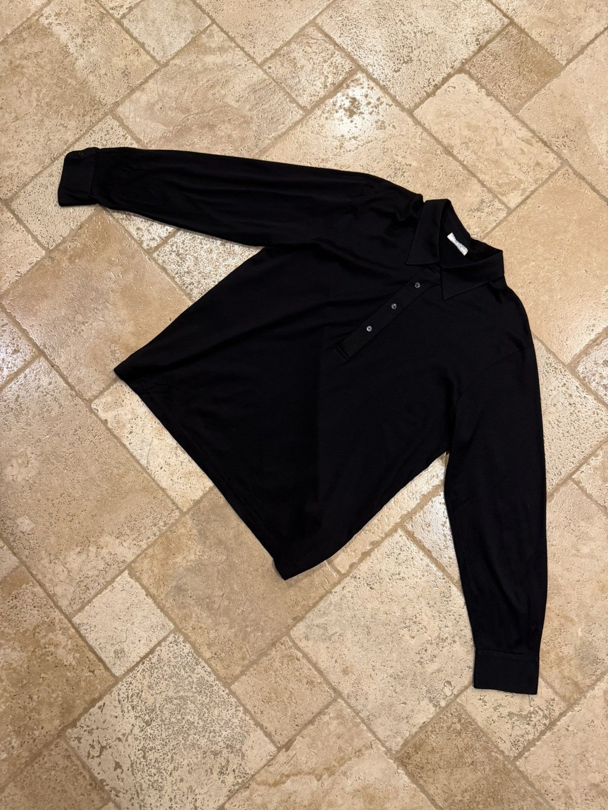 The Row The Row Black Long Sleeve Half Long Button Up Polo Shirt Size US XXL / EU 58 / 5 - 5 Thumbnail
