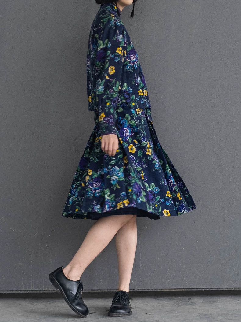 Kenzo KENZO Early showy blue and purple wool floral set vintage Size M / US 6-8 / IT 42-44 - 3 Thumbnail