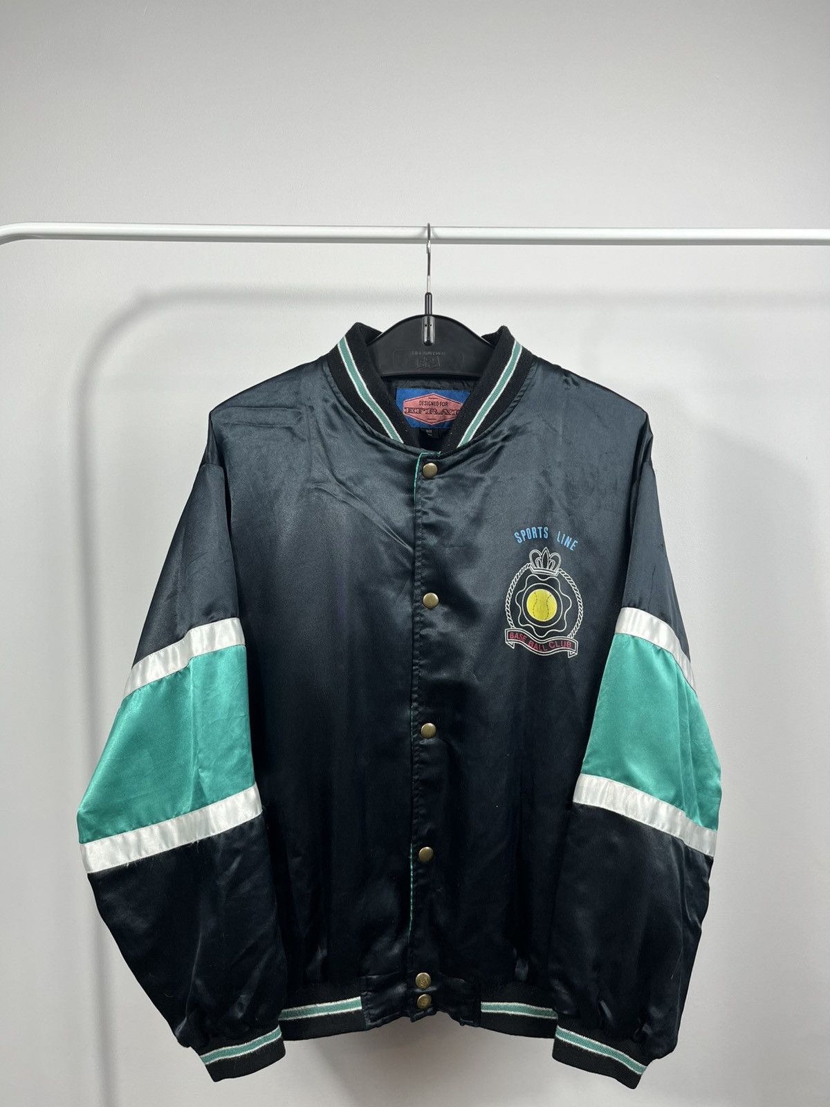 Other Vintage Baseball Satin Bomber Jacket Sports Line Graphic Size US L / EU 52-54 / 3 - 2 Thumbnail