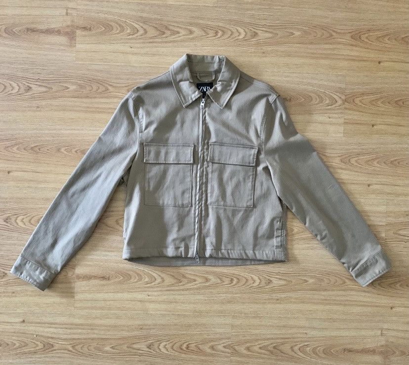 Zara Cropped Boxy Work Military Jacket Size US M / EU 48-50 / 2 - 1 Thumbnail