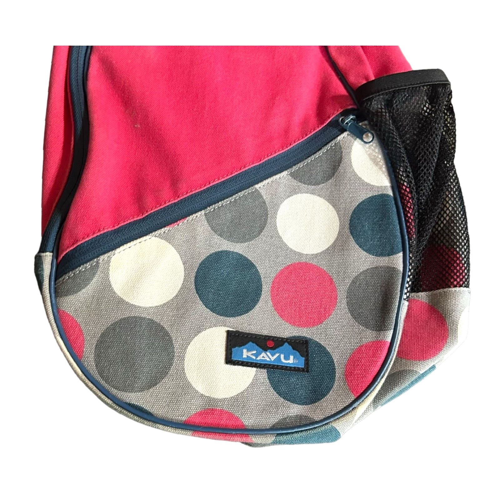 KAVU KAVU Rope Sling Bag Pink Polka Dot Crossbody Purse Women’s Tote Shoulder Bag Pink, Crossbody, Medium, Casual, Workwear, Travel, Womens Size ONE SIZE - 2 Thumbnail