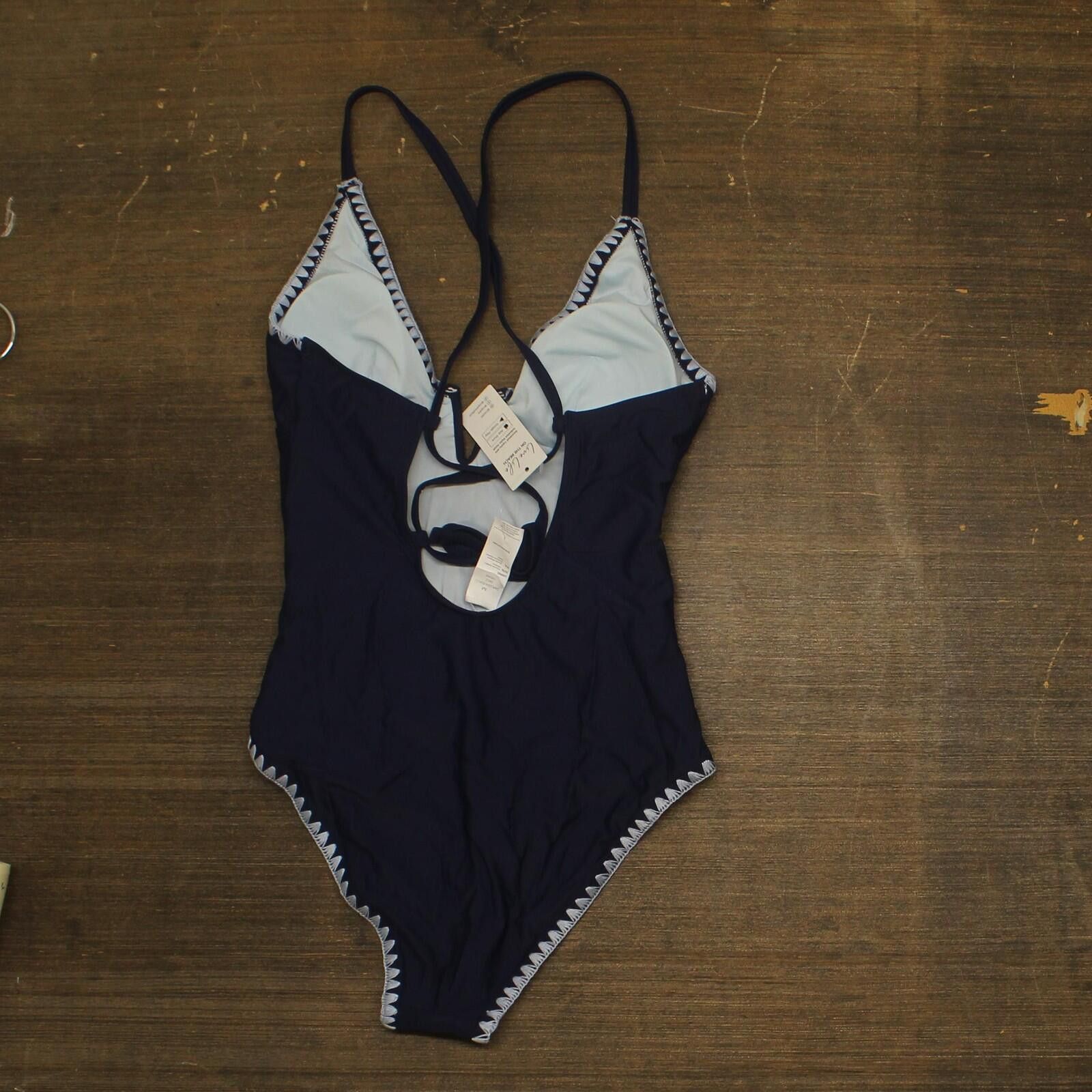 Other Nwt Cupshe Wire Neck Ruched One Piece Swimsuit Dark Blue M Size ONE SIZE - 2 Thumbnail