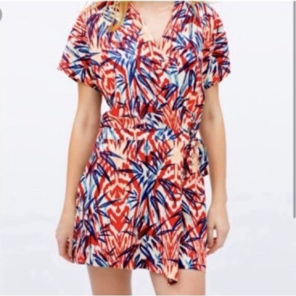 Zara Zara Flora Leaf Printed Romper Jumpsuit Sz Extra Small XS Size XS / US 0-2 / IT 36-38 - 1 Thumbnail
