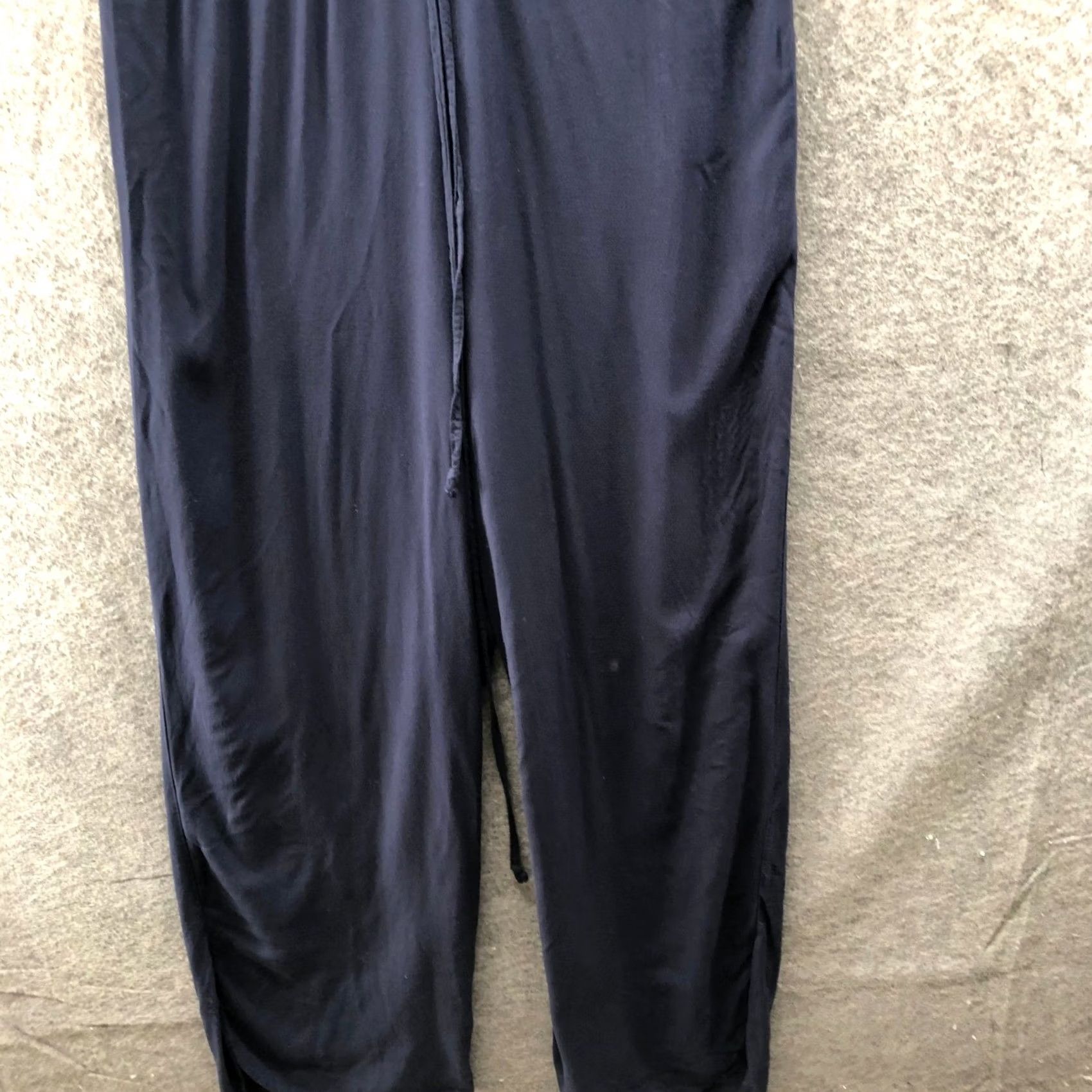 Vintage TYSA Jumpsuit Womens S Navy Blue Wide Leg Short Sleeve V-Neck Size 28" / US 6 / IT 42 - 4 Thumbnail