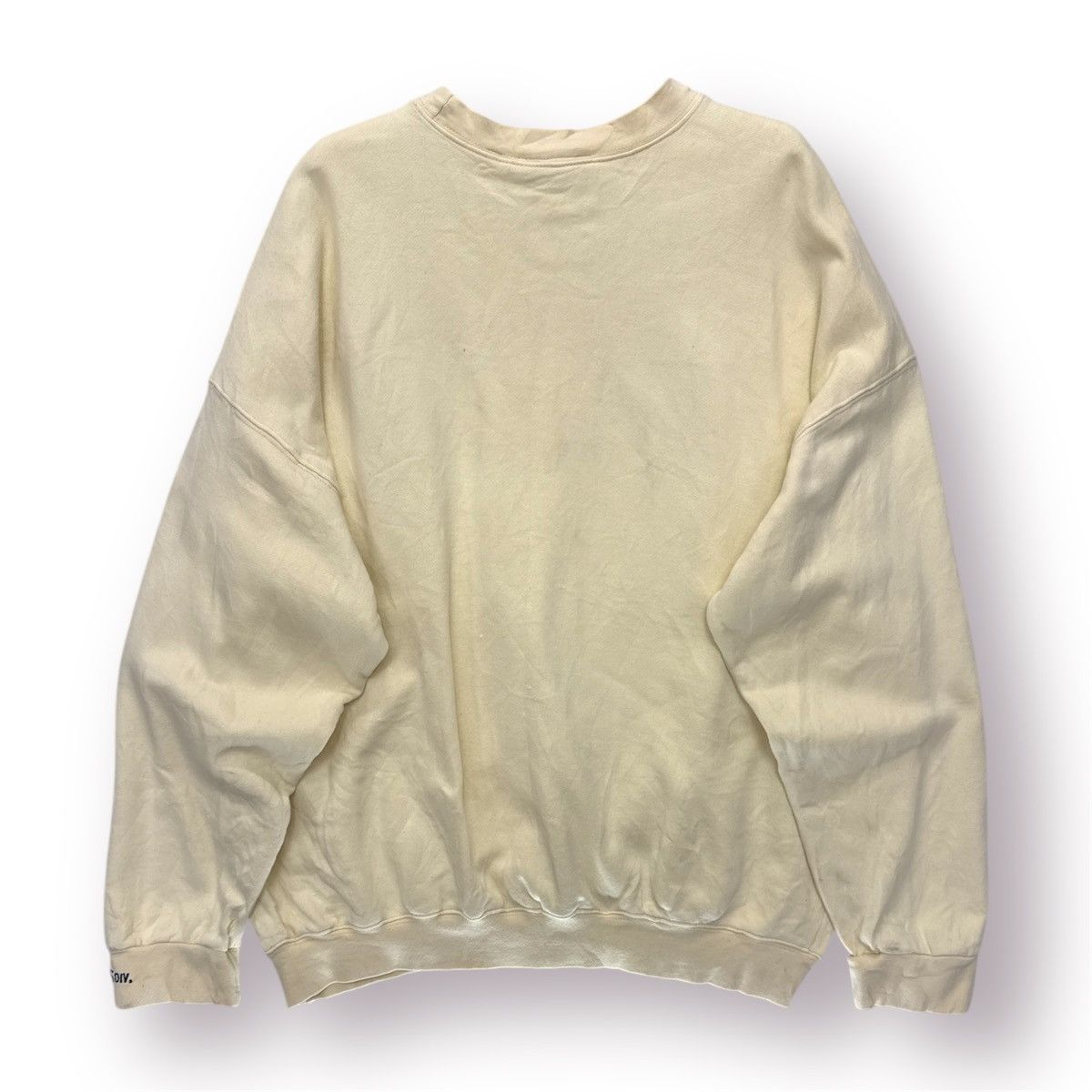 DKNY 🔥 Y2K DKNY Jeans Sweatshirt Crewneck Distressed Light Yellow Size US L / EU 52-54 / 3 - 11 Thumbnail