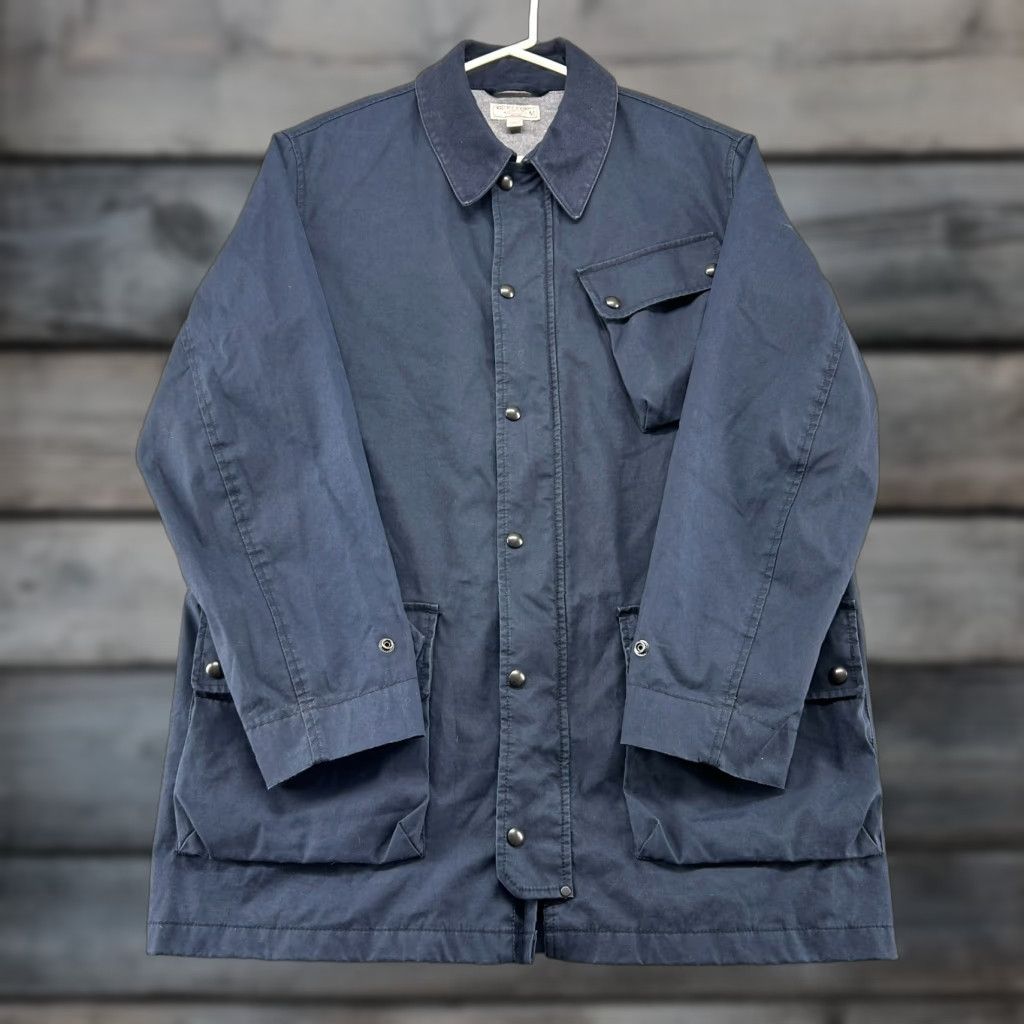 Wallace & Barnes Wallace & Barnes Jacket Men M Blue Navy Chore Barn Coat Field Military Cotton RARE 90s Parka Full Zip Lined Workwear Casual Vintage No Size US M / EU 48-50 / 2 - 1 Thumbnail