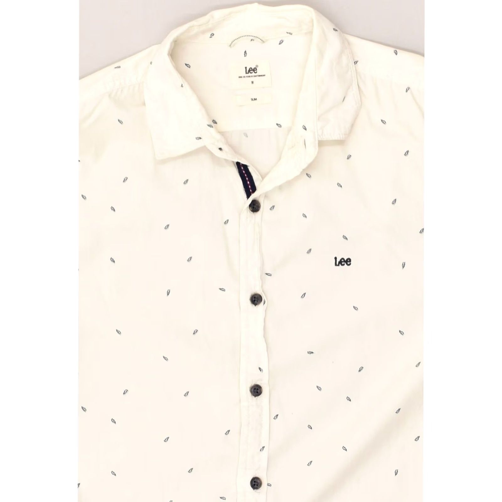 Lee LEE Mens Slim Shirt Medium White Spotted Cotton AU28 Size US M / EU 48-50 / 2 - 3 Thumbnail