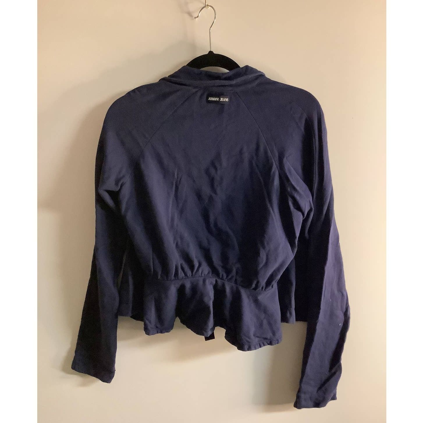 Armani Vintage Y2K Minimalist Navy Belted Jacket Armani Jeans M Size M / US 6-8 / IT 42-44 - 8 Thumbnail