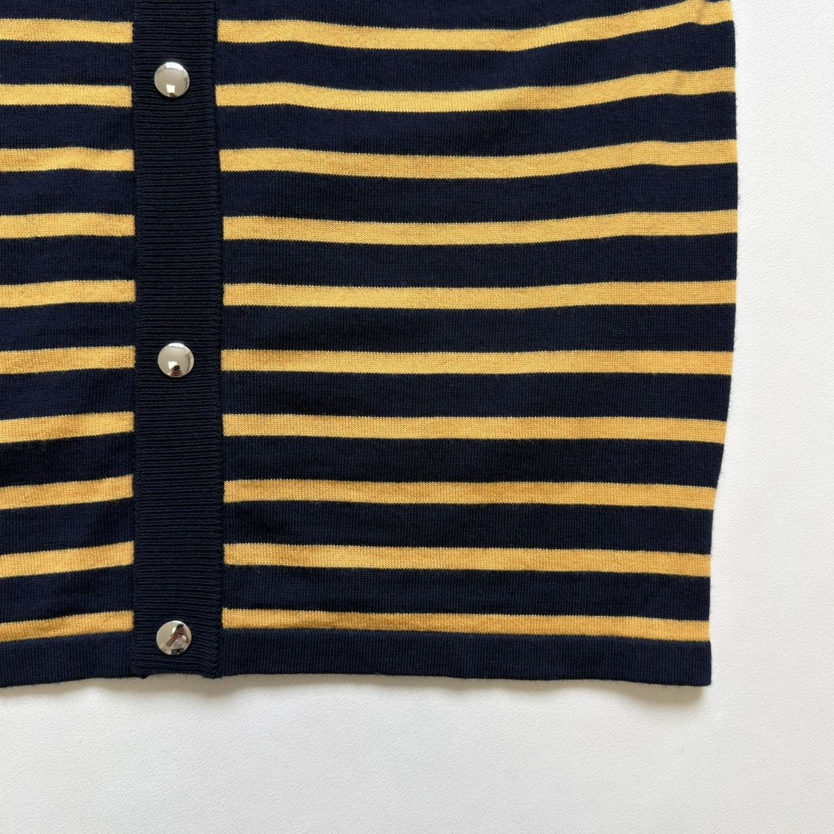 Wales Bonner ‘Kamau’ Blue/Yellow Striped Wool Cardigan Size US M / EU 48-50 / 2 - 9 Thumbnail